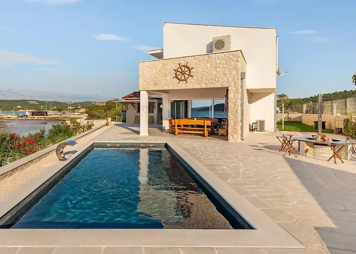Maritime - Exklusive Strandvilla Mit Beheiztem Pool, Grillhütte&meerblick Bei Zadar * Ljubač